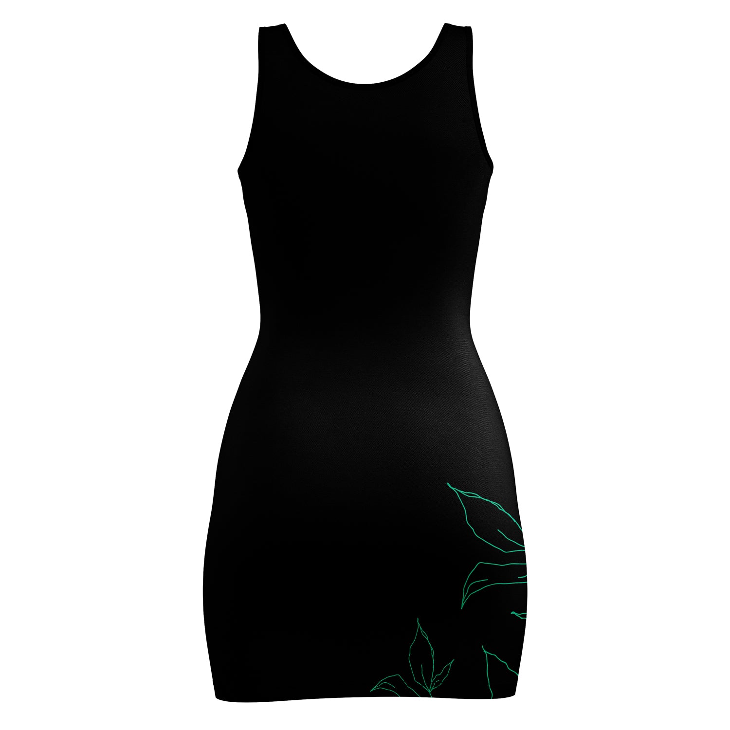 Women's Birds & The Ecosystem Teal/Black Mini Tank Dress
