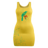Women's Birds & The Ecosystem Teal/Yellow Mini Tank Dress