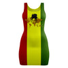 Women's Rasta Empress Smooth Textured Multicolor Mini Tank Dress