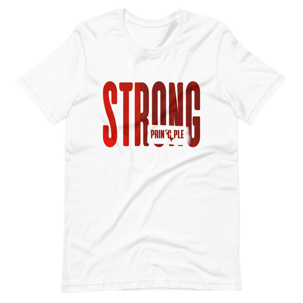 Men's Red-Striped Strong PrinCple Crew Neck