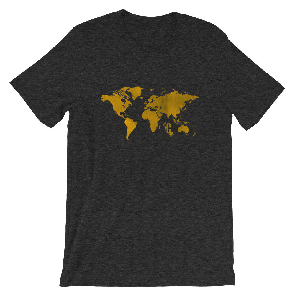 Women's Gold Mapped Crew Neck