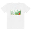 Women's JUST HUMAN Green Fire White Smooth Texture Crew Neck