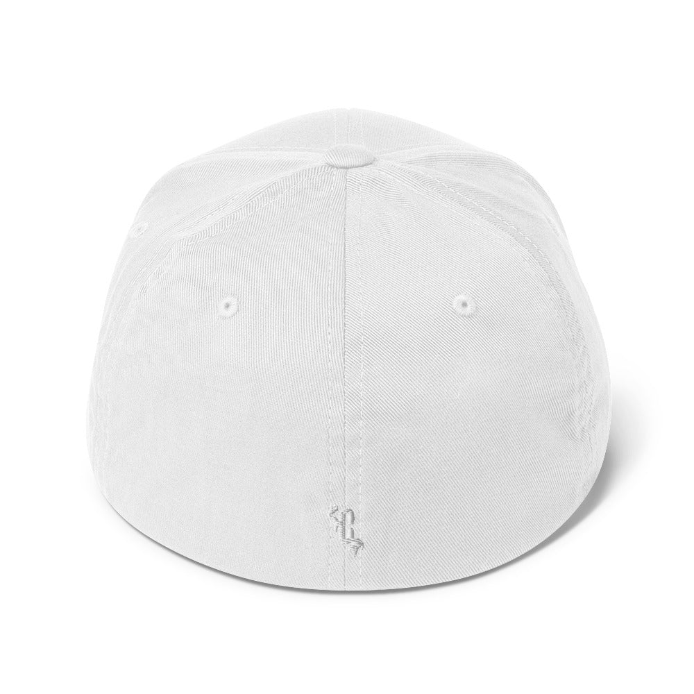HUMAN Flexifit Structured Closed-Back Twill White Cap