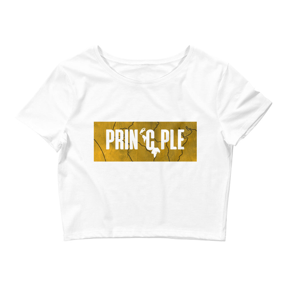Women's PrinCple Gold Knockout Slim Fitted Crop Top