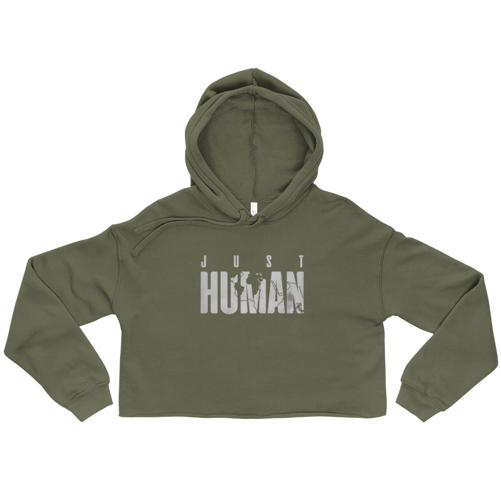 Women's JUST HUMAN Grey Ice Cropped Hoodie