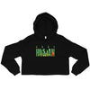 Women's JUST HUMAN Green Fire Cropped Hoodie