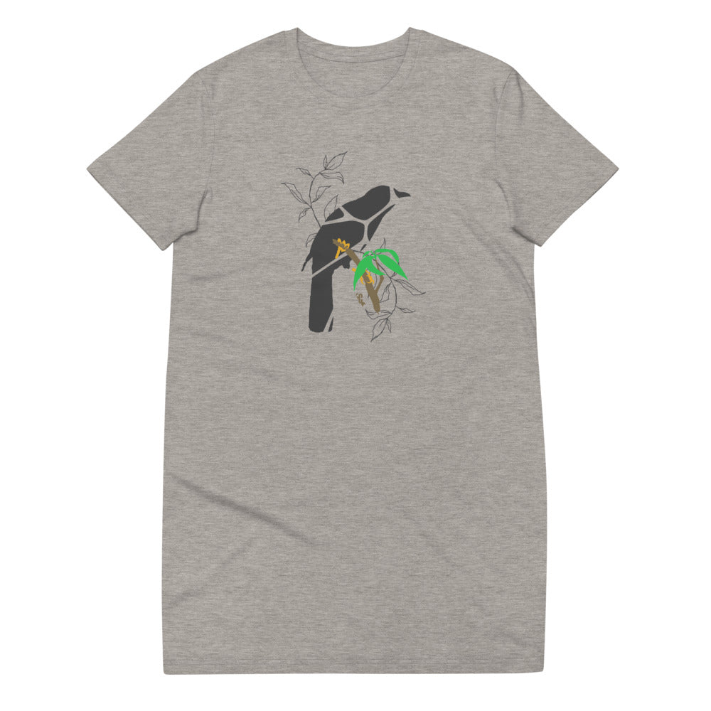 Women's Dark Grey Birds & The Ecosystem T-Shirt Dress