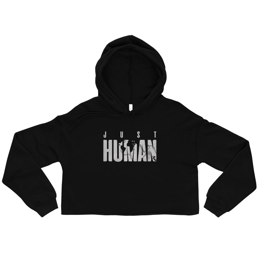 Women's JUST HUMAN Grey Ice Cropped Hoodie