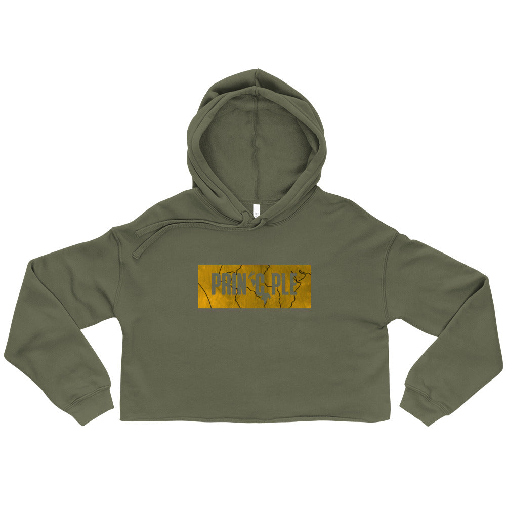 Women's PrinCple Gold Knockout Cropped Hoodie